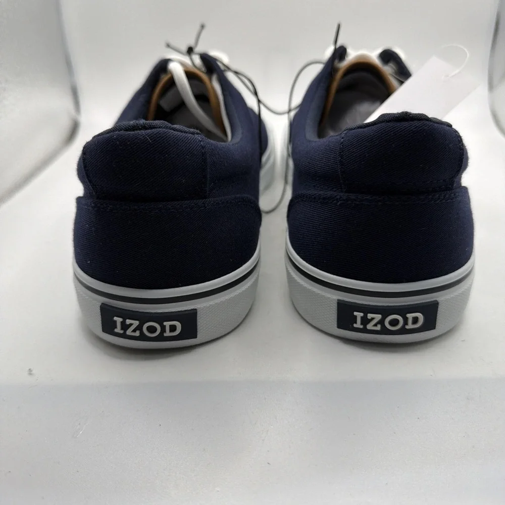 Izod Men's Rangley Lace Up Navy Blue Canvas Shoes Size 8.5. New